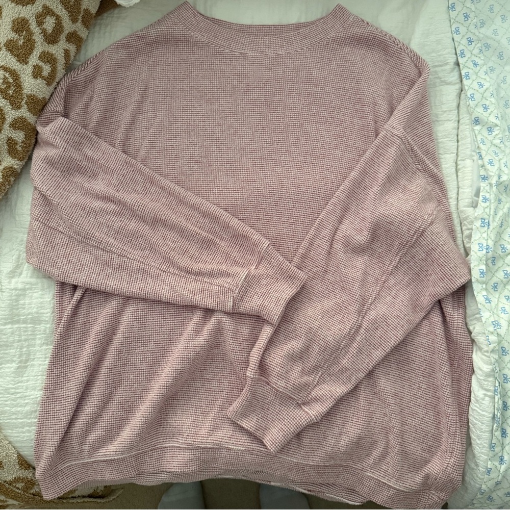 Aerie Textured Pink Knit Top